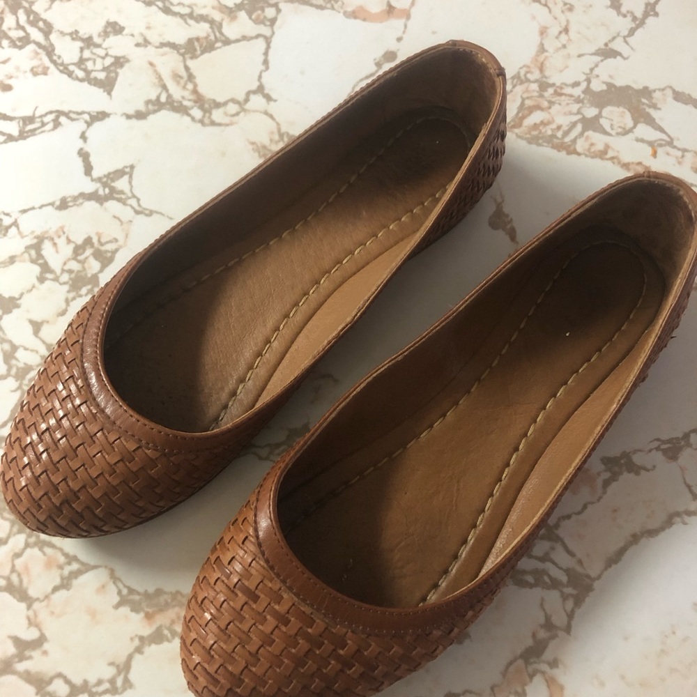 Preowned Frye Carson Braided/Woven Brown Ballet Shoe size 6 - Picture 3 of 6